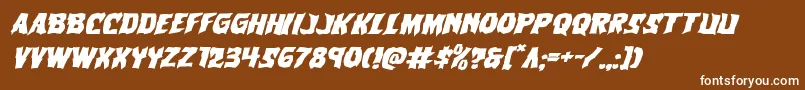 フォントVorvolakaexpandital – 茶色の背景に白い文字