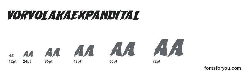 Vorvolakaexpandital Font Sizes