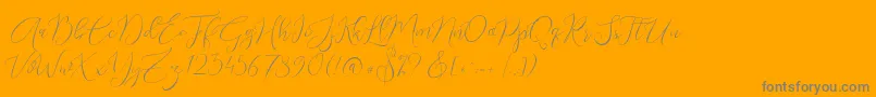 Endless DF-Schriftart – Graue Schriften auf orangefarbenem Hintergrund