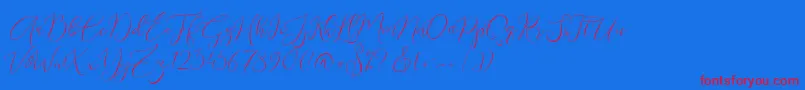 Endless DF-Schriftart – Rote Schriften auf blauem Hintergrund