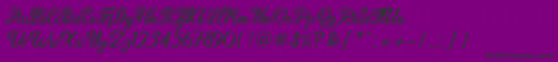 フォントEndolitta Demo – 紫の背景に黒い文字