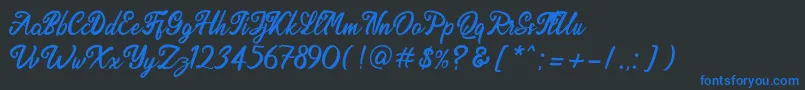 Endolitta Demo Font – Blue Fonts on Black Background