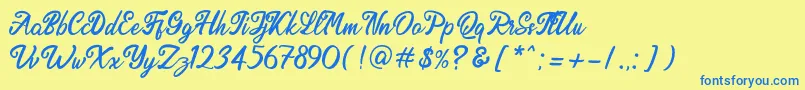 Endolitta Demo Font – Blue Fonts on Yellow Background