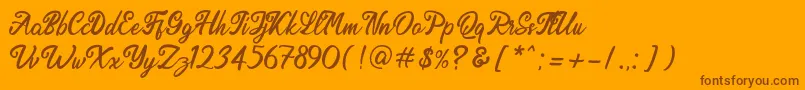 Endolitta Demo Font – Brown Fonts on Orange Background