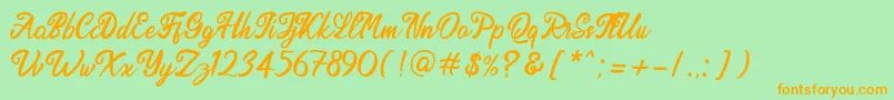 Endolitta Demo Font – Orange Fonts on Green Background
