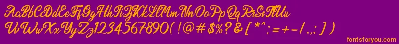 Endolitta Demo Font – Orange Fonts on Purple Background