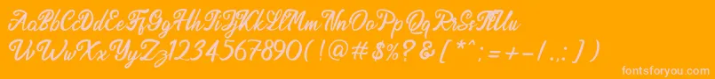 Endolitta Demo Font – Pink Fonts on Orange Background