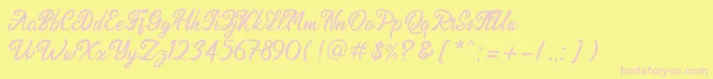 Endolitta Demo Font – Pink Fonts on Yellow Background