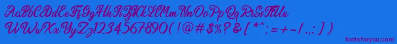 Endolitta Demo Font – Purple Fonts on Blue Background