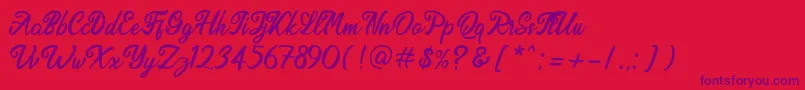 Endolitta Demo Font – Purple Fonts on Red Background