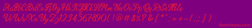 Endolitta Demo Font – Red Fonts on Purple Background