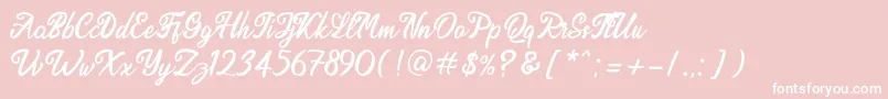 Endolitta Demo-Schriftart – Weiße Schriften auf rosa Hintergrund