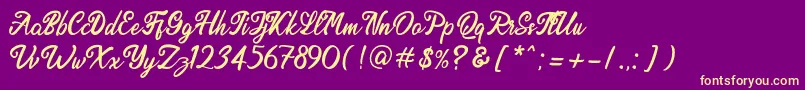 Endolitta Demo Font – Yellow Fonts on Purple Background