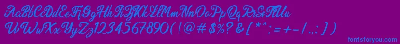 Endolitta Demo Font – Blue Fonts on Purple Background
