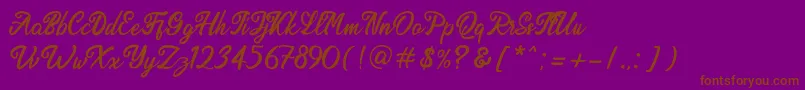 Endolitta Demo Font – Brown Fonts on Purple Background