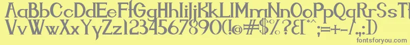 フォントENDORA   – 黄色の背景に灰色の文字