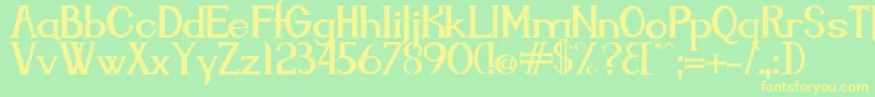 ENDORA   Font – Yellow Fonts on Green Background