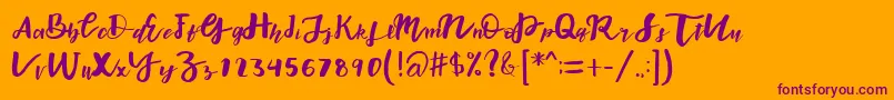 endorse Font – Purple Fonts on Orange Background