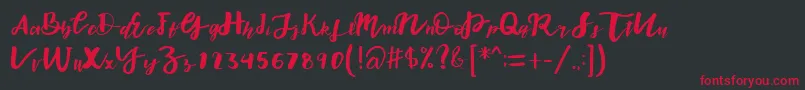 フォントendorse – 黒い背景に赤い文字