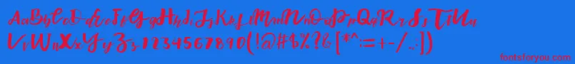 endorse Font – Red Fonts on Blue Background