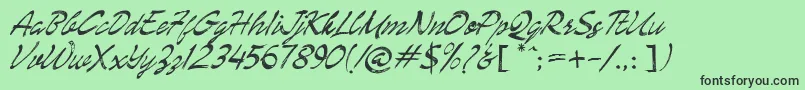 Enemell Font – Black Fonts on Green Background