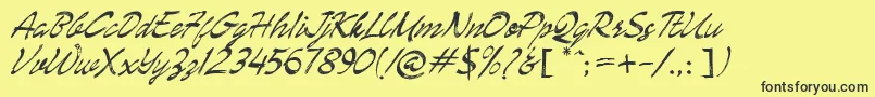 Enemell Font – Black Fonts on Yellow Background