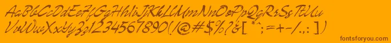 Police Enemell – polices brunes sur fond orange