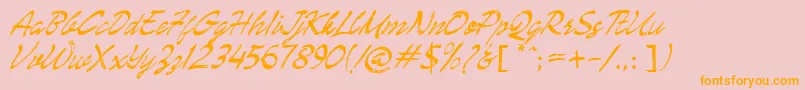 Enemell Font – Orange Fonts on Pink Background