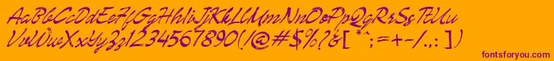 Enemell Font – Purple Fonts on Orange Background