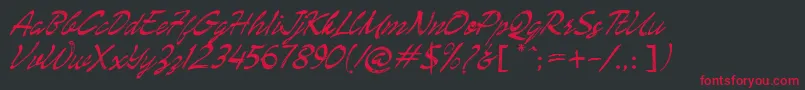 Enemell Font – Red Fonts on Black Background