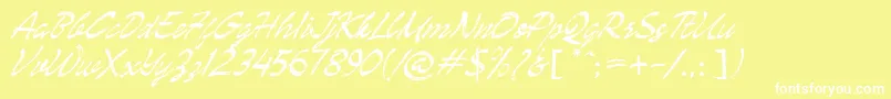 Enemell Font – White Fonts on Yellow Background