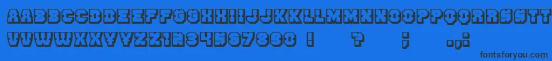 Czcionka Enemy3D – czarne czcionki na niebieskim tle