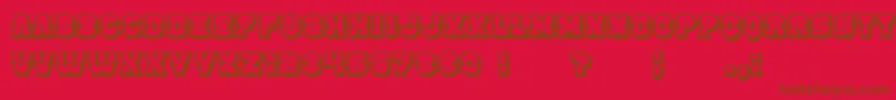 Enemy3D-fontti – ruskeat fontit punaisella taustalla