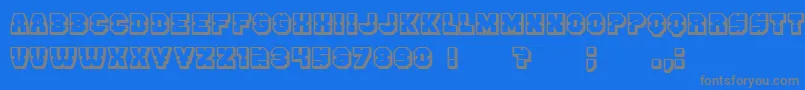 Enemy3D-fontti – harmaat kirjasimet sinisellä taustalla