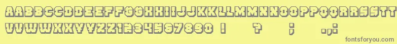 フォントEnemy3D – 黄色の背景に灰色の文字