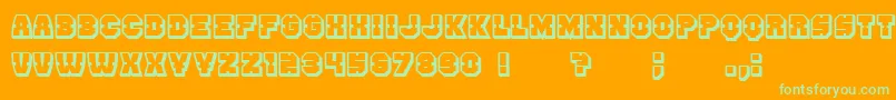 Шрифт Enemy3D – зелёные шрифты на оранжевом фоне