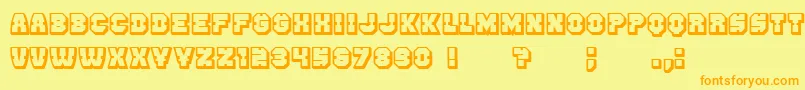 フォントEnemy3D – オレンジの文字が黄色の背景にあります。
