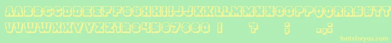 Enemy3D-fontti – keltaiset fontit vihreällä taustalla