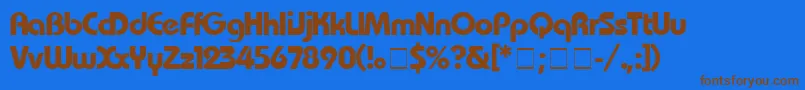 BauhausBold Font – Brown Fonts on Blue Background