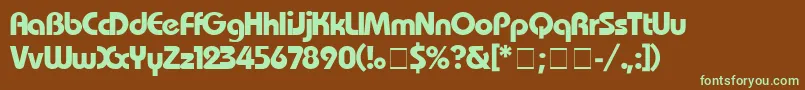BauhausBold-fontti – vihreät fontit ruskealla taustalla