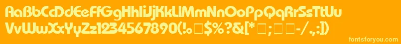BauhausBold Font – Yellow Fonts on Orange Background