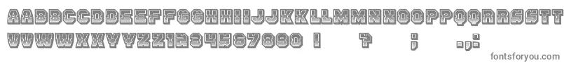 Enemy3DGradient-fontti – harmaat kirjasimet valkoisella taustalla