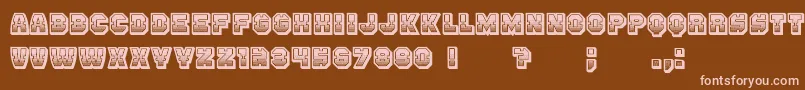 Enemy3DGradient-Schriftart – Rosa Schriften auf braunem Hintergrund