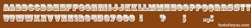 フォントEnemy3DGradient – 茶色の背景に白い文字