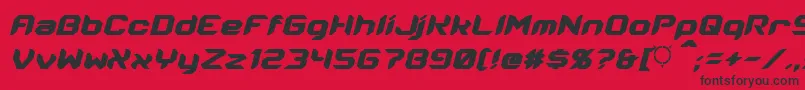 フォントEnergon Condensed Italic – 赤い背景に黒い文字