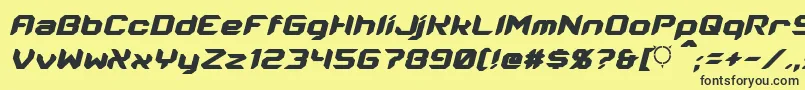 Energon Condensed Italic Font – Black Fonts on Yellow Background