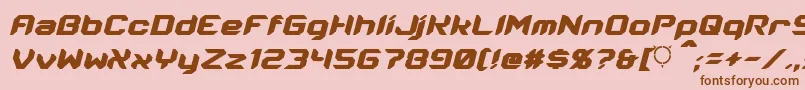 Energon Condensed Italic Font – Brown Fonts on Pink Background