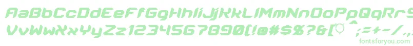 Energon Condensed Italic Font – Green Fonts on White Background