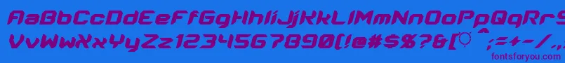 フォントEnergon Condensed Italic – 紫色のフォント、青い背景