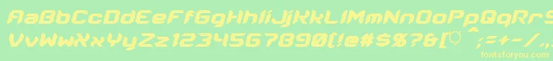 Energon Condensed Italic Font – Yellow Fonts on Green Background